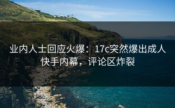 业内人士回应火爆：17c突然爆出成人快手内幕，评论区炸裂