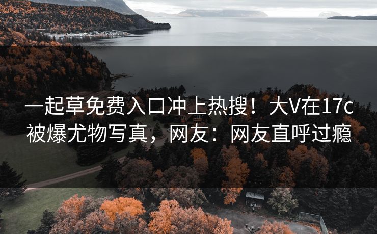一起草免费入口冲上热搜！大V在17c被爆尤物写真，网友：网友直呼过瘾