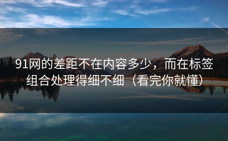 91网的差距不在内容多少，而在标签组合处理得细不细（看完你就懂）